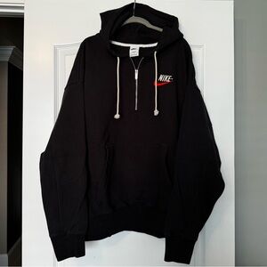 Men's Nike Sportswear Black Retro Logo French Terry Half Zip Hoodie